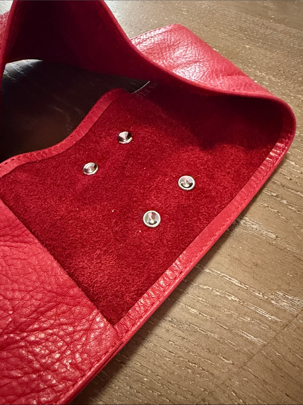 Wide Red Leather Buckle Waist Belt - Picture 5 of 6